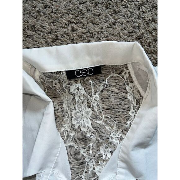 Deb sheer‎ cream Blouse with lace back size XXL - Picture 5 of 7